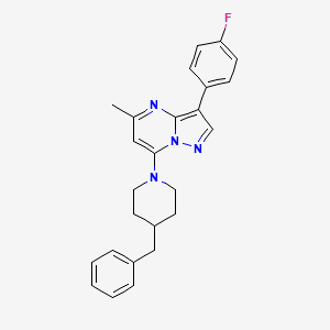 molecular formula C25H25FN4 B4778029 7-(4-benzyl-1-piperidinyl)-3-(4-fluorophenyl)-5-methylpyrazolo[1,5-a]pyrimidine 