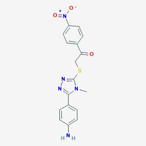 molecular formula C17H15N5O3S B477807 2-{[5-(4-aminophenyl)-4-methyl-4H-1,2,4-triazol-3-yl]sulfanyl}-1-{4-nitrophenyl}ethanone CAS No. 354125-75-0