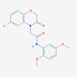 molecular formula C18H17ClN2O5 B4778081 2-(6-chloro-3-oxo-2,3-dihydro-4H-1,4-benzoxazin-4-yl)-N-(2,5-dimethoxyphenyl)acetamide 