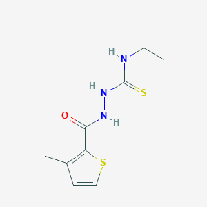 molecular formula C10H15N3OS2 B4778089 N-isopropyl-2-[(3-methyl-2-thienyl)carbonyl]hydrazinecarbothioamide 