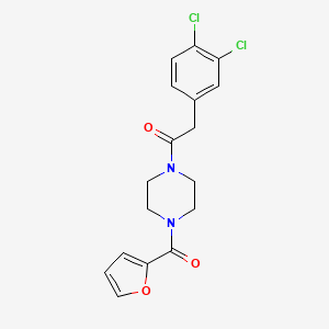 molecular formula C17H16Cl2N2O3 B4778093 1-[(3,4-dichlorophenyl)acetyl]-4-(2-furoyl)piperazine 