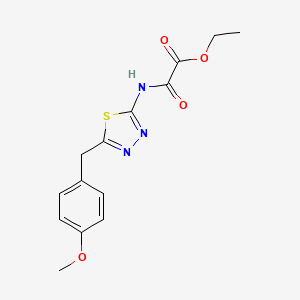 ethyl {[5-(4-methoxybenzyl)-1,3,4-thiadiazol-2-yl]amino}(oxo)acetate