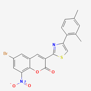 molecular formula C20H13BrN2O4S B4778136 6-bromo-3-[4-(2,4-dimethylphenyl)-1,3-thiazol-2-yl]-8-nitro-2H-chromen-2-one 