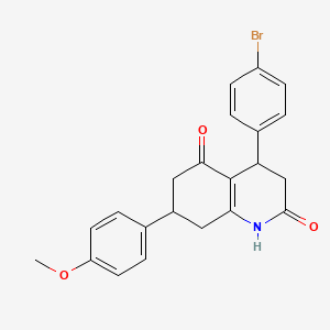 molecular formula C22H20BrNO3 B4778140 4-(4-bromophenyl)-7-(4-methoxyphenyl)-4,6,7,8-tetrahydro-2,5(1H,3H)-quinolinedione 