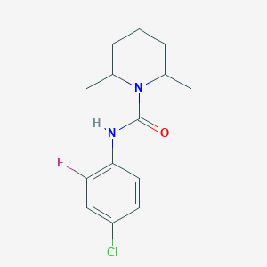 molecular formula C14H18ClFN2O B4778162 N-(4-chloro-2-fluorophenyl)-2,6-dimethyl-1-piperidinecarboxamide 