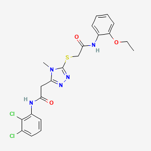 molecular formula C21H21Cl2N5O3S B4778168 2-[(5-{2-[(2,3-dichlorophenyl)amino]-2-oxoethyl}-4-methyl-4H-1,2,4-triazol-3-yl)thio]-N-(2-ethoxyphenyl)acetamide 