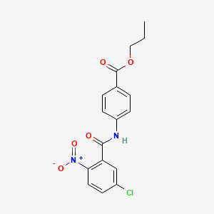 molecular formula C17H15ClN2O5 B4778176 propyl 4-[(5-chloro-2-nitrobenzoyl)amino]benzoate 