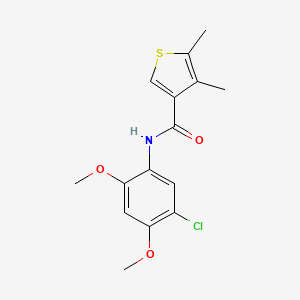 molecular formula C15H16ClNO3S B4778189 N-(5-chloro-2,4-dimethoxyphenyl)-4,5-dimethyl-3-thiophenecarboxamide 