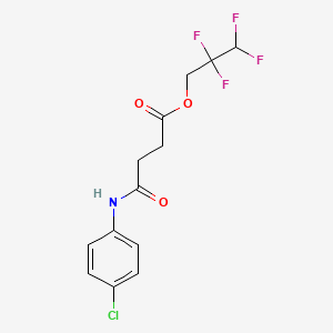 molecular formula C13H12ClF4NO3 B4778195 2,2,3,3-tetrafluoropropyl 4-[(4-chlorophenyl)amino]-4-oxobutanoate 