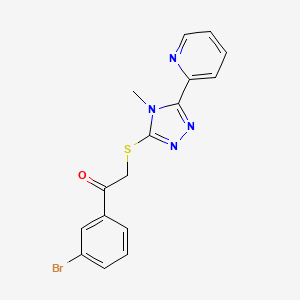 molecular formula C16H13BrN4OS B4778198 1-(3-bromophenyl)-2-{[4-methyl-5-(2-pyridinyl)-4H-1,2,4-triazol-3-yl]thio}ethanone 
