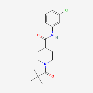 molecular formula C17H23ClN2O2 B4778213 N-(3-chlorophenyl)-1-(2,2-dimethylpropanoyl)-4-piperidinecarboxamide 
