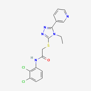 molecular formula C17H15Cl2N5OS B4778220 N-(2,3-dichlorophenyl)-2-{[4-ethyl-5-(3-pyridinyl)-4H-1,2,4-triazol-3-yl]thio}acetamide 