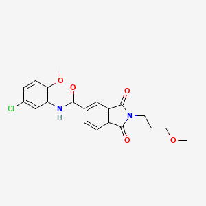 molecular formula C20H19ClN2O5 B4778228 N-(5-chloro-2-methoxyphenyl)-2-(3-methoxypropyl)-1,3-dioxo-5-isoindolinecarboxamide 