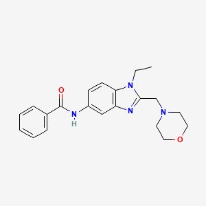 molecular formula C21H24N4O2 B4778229 N-[1-ethyl-2-(4-morpholinylmethyl)-1H-benzimidazol-5-yl]benzamide 