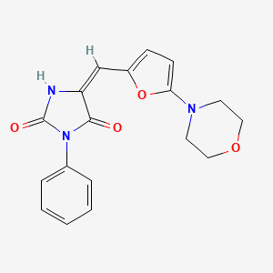5-{[5-(4-morpholinyl)-2-furyl]methylene}-3-phenyl-2,4-imidazolidinedione