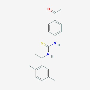 molecular formula C19H22N2OS B4778265 N-(4-acetylphenyl)-N'-[1-(2,5-dimethylphenyl)ethyl]thiourea 