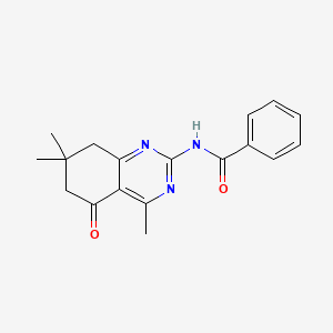 molecular formula C18H19N3O2 B4778300 N-(4,7,7-trimethyl-5-oxo-5,6,7,8-tetrahydro-2-quinazolinyl)benzamide 