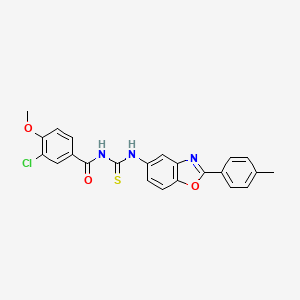 molecular formula C23H18ClN3O3S B4778307 3-chloro-4-methoxy-N-({[2-(4-methylphenyl)-1,3-benzoxazol-5-yl]amino}carbonothioyl)benzamide 