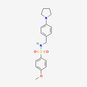 molecular formula C18H22N2O3S B4778317 4-methoxy-N-[4-(1-pyrrolidinyl)benzyl]benzenesulfonamide 