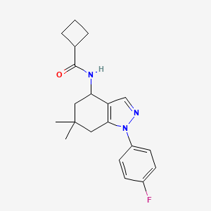 molecular formula C20H24FN3O B4778342 N-[1-(4-fluorophenyl)-6,6-dimethyl-4,5,6,7-tetrahydro-1H-indazol-4-yl]cyclobutanecarboxamide 
