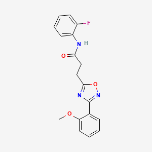 molecular formula C18H16FN3O3 B4778372 N-(2-fluorophenyl)-3-[3-(2-methoxyphenyl)-1,2,4-oxadiazol-5-yl]propanamide 