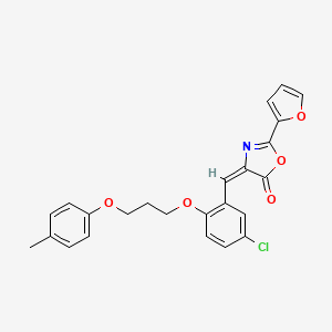 molecular formula C24H20ClNO5 B4778378 4-{5-chloro-2-[3-(4-methylphenoxy)propoxy]benzylidene}-2-(2-furyl)-1,3-oxazol-5(4H)-one 