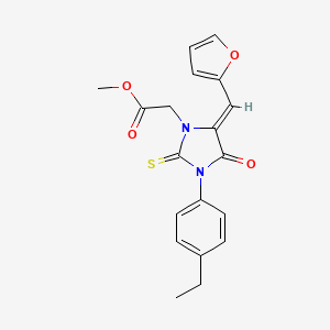 molecular formula C19H18N2O4S B4778384 methyl [3-(4-ethylphenyl)-5-(2-furylmethylene)-4-oxo-2-thioxo-1-imidazolidinyl]acetate 
