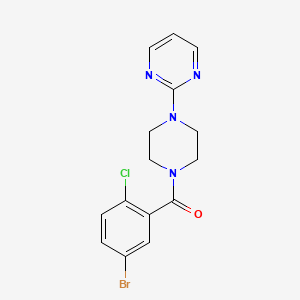 molecular formula C15H14BrClN4O B4778392 2-[4-(5-bromo-2-chlorobenzoyl)-1-piperazinyl]pyrimidine 