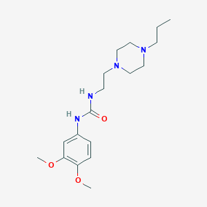 molecular formula C18H30N4O3 B4778400 N-(3,4-dimethoxyphenyl)-N'-[2-(4-propyl-1-piperazinyl)ethyl]urea 