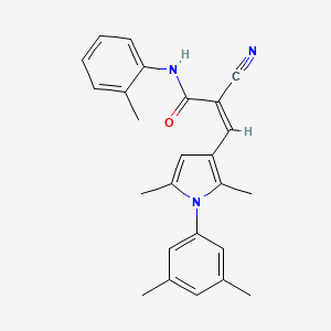 molecular formula C25H25N3O B4778401 2-cyano-3-[1-(3,5-dimethylphenyl)-2,5-dimethyl-1H-pyrrol-3-yl]-N-(2-methylphenyl)acrylamide 