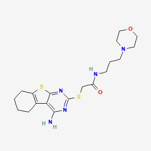 molecular formula C19H27N5O2S2 B4778428 2-[(4-amino-5,6,7,8-tetrahydro[1]benzothieno[2,3-d]pyrimidin-2-yl)thio]-N-[3-(4-morpholinyl)propyl]acetamide 