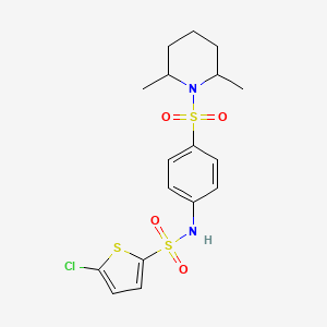 molecular formula C17H21ClN2O4S3 B4778447 5-chloro-N-{4-[(2,6-dimethyl-1-piperidinyl)sulfonyl]phenyl}-2-thiophenesulfonamide 