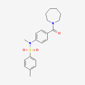 molecular formula C21H26N2O3S B4778450 N-[4-(1-azepanylcarbonyl)phenyl]-N,4-dimethylbenzenesulfonamide 