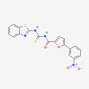 molecular formula C19H12N4O4S2 B4778461 N-[(1,3-benzothiazol-2-ylamino)carbonothioyl]-5-(3-nitrophenyl)-2-furamide 