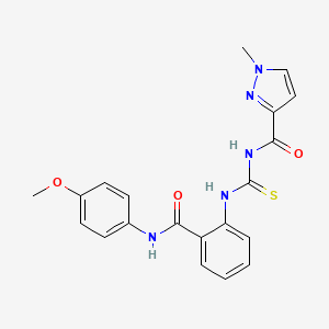 molecular formula C20H19N5O3S B4778470 N-{[(2-{[(4-methoxyphenyl)amino]carbonyl}phenyl)amino]carbonothioyl}-1-methyl-1H-pyrazole-3-carboxamide 