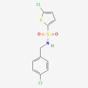 molecular formula C11H9Cl2NO2S2 B4778476 5-chloro-N-(4-chlorobenzyl)-2-thiophenesulfonamide CAS No. 522597-87-1
