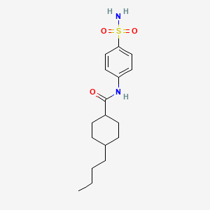 molecular formula C17H26N2O3S B4778496 N-[4-(aminosulfonyl)phenyl]-4-butylcyclohexanecarboxamide 