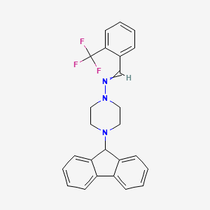 molecular formula C25H22F3N3 B4778526 4-(9H-fluoren-9-yl)-N-[2-(trifluoromethyl)benzylidene]-1-piperazinamine 