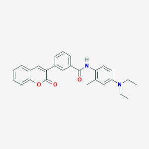 molecular formula C27H26N2O3 B4778568 N-[4-(diethylamino)-2-methylphenyl]-3-(2-oxo-2H-chromen-3-yl)benzamide 