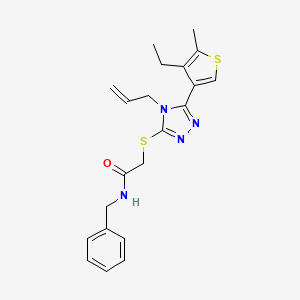 molecular formula C21H24N4OS2 B4778582 2-{[4-allyl-5-(4-ethyl-5-methyl-3-thienyl)-4H-1,2,4-triazol-3-yl]thio}-N-benzylacetamide 