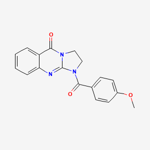 molecular formula C18H15N3O3 B4778592 1-(4-methoxybenzoyl)-2,3-dihydroimidazo[2,1-b]quinazolin-5(1H)-one 