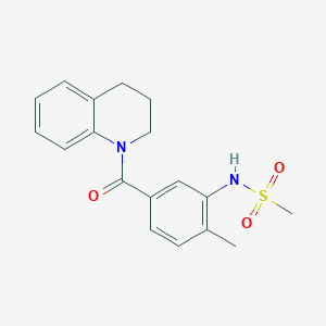 molecular formula C18H20N2O3S B4778605 N-[5-(3,4-dihydro-1(2H)-quinolinylcarbonyl)-2-methylphenyl]methanesulfonamide 