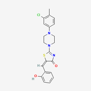 molecular formula C21H20ClN3O2S B4778625 2-[4-(3-chloro-4-methylphenyl)-1-piperazinyl]-5-(2-hydroxybenzylidene)-1,3-thiazol-4(5H)-one 