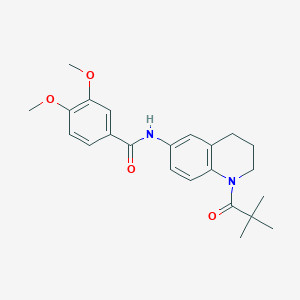 molecular formula C23H28N2O4 B4778638 N-[1-(2,2-dimethylpropanoyl)-1,2,3,4-tetrahydro-6-quinolinyl]-3,4-dimethoxybenzamide 
