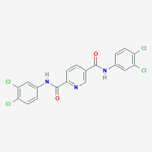 molecular formula C19H11Cl4N3O2 B4778657 N,N'-bis(3,4-dichlorophenyl)-2,5-pyridinedicarboxamide 