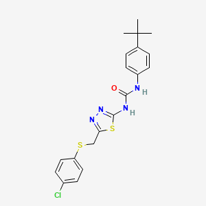 molecular formula C20H21ClN4OS2 B4778670 N-(4-tert-butylphenyl)-N'-(5-{[(4-chlorophenyl)thio]methyl}-1,3,4-thiadiazol-2-yl)urea 