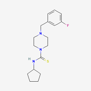 molecular formula C17H24FN3S B4778683 N-cyclopentyl-4-(3-fluorobenzyl)-1-piperazinecarbothioamide 