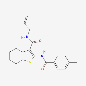 molecular formula C20H22N2O2S B4778708 N-allyl-2-[(4-methylbenzoyl)amino]-4,5,6,7-tetrahydro-1-benzothiophene-3-carboxamide 