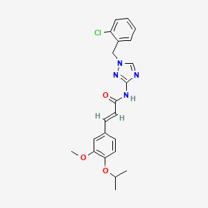 molecular formula C22H23ClN4O3 B4778732 N-[1-(2-chlorobenzyl)-1H-1,2,4-triazol-3-yl]-3-(4-isopropoxy-3-methoxyphenyl)acrylamide 