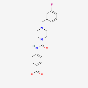 molecular formula C20H22FN3O3 B4778740 methyl 4-({[4-(3-fluorobenzyl)-1-piperazinyl]carbonyl}amino)benzoate 